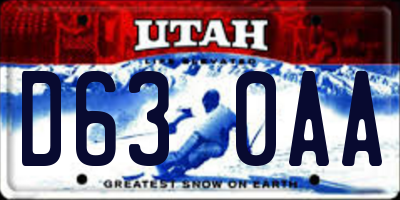 UT license plate D630AA