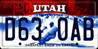 UT license plate D630AB