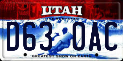 UT license plate D630AC