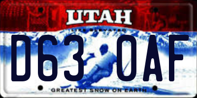 UT license plate D630AF