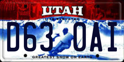 UT license plate D630AI