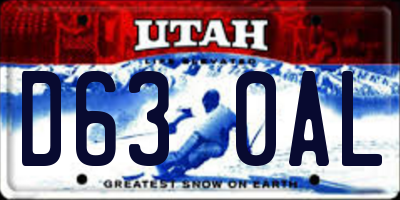 UT license plate D630AL