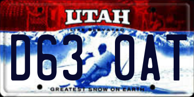 UT license plate D630AT