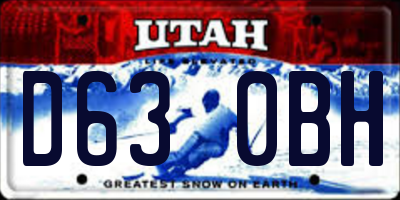 UT license plate D630BH