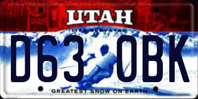 UT license plate D630BK
