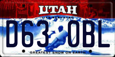 UT license plate D630BL