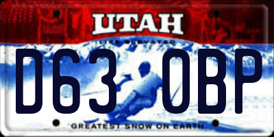 UT license plate D630BP