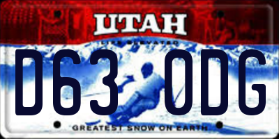 UT license plate D630DG