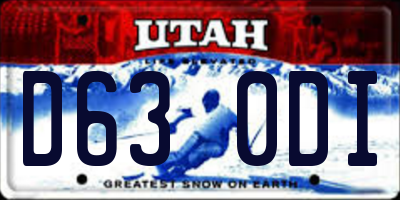 UT license plate D630DI