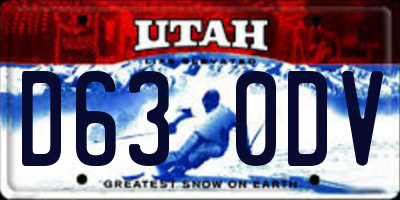 UT license plate D630DV