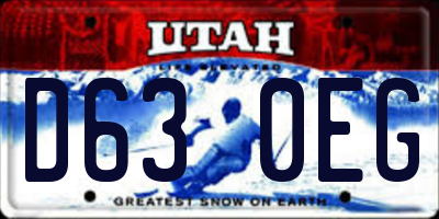 UT license plate D630EG