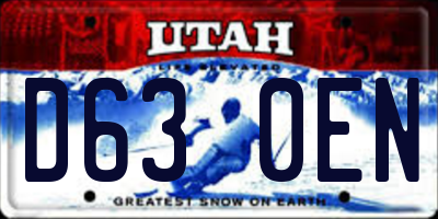 UT license plate D630EN