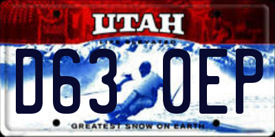 UT license plate D630EP