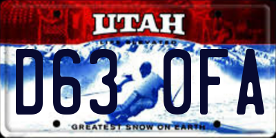 UT license plate D630FA