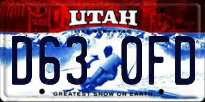 UT license plate D630FD