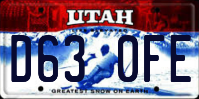 UT license plate D630FE