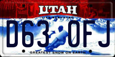 UT license plate D630FJ