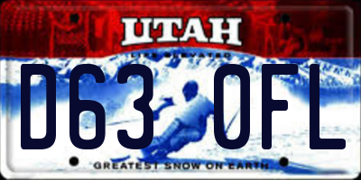 UT license plate D630FL