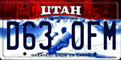 UT license plate D630FM