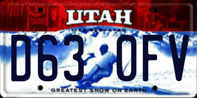 UT license plate D630FV