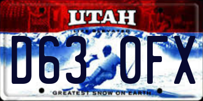 UT license plate D630FX