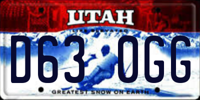 UT license plate D630GG