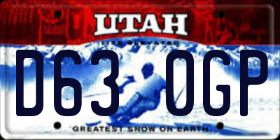 UT license plate D630GP