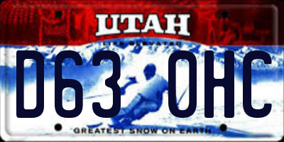UT license plate D630HC