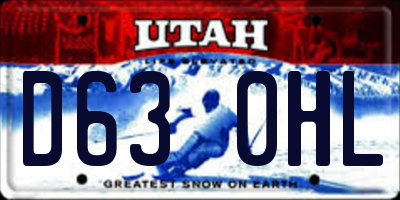 UT license plate D630HL
