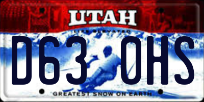 UT license plate D630HS