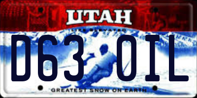 UT license plate D630IL