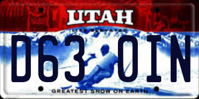 UT license plate D630IN