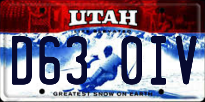 UT license plate D630IV