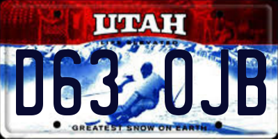 UT license plate D630JB