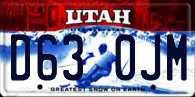 UT license plate D630JM