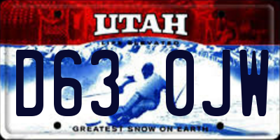 UT license plate D630JW