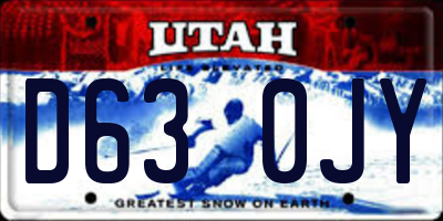 UT license plate D630JY