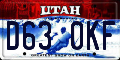 UT license plate D630KF