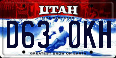 UT license plate D630KH