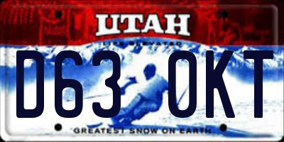 UT license plate D630KT