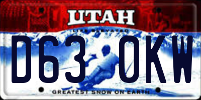 UT license plate D630KW