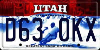 UT license plate D630KX