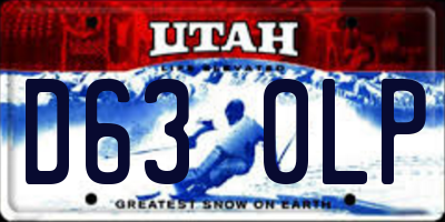 UT license plate D630LP