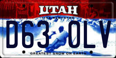 UT license plate D630LV