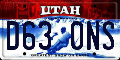 UT license plate D630NS