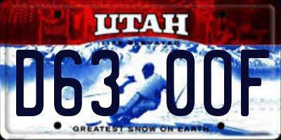 UT license plate D630OF