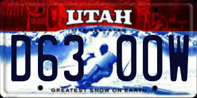 UT license plate D630OW