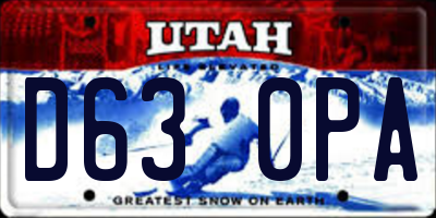 UT license plate D630PA