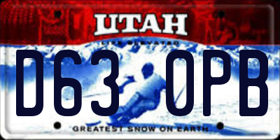 UT license plate D630PB