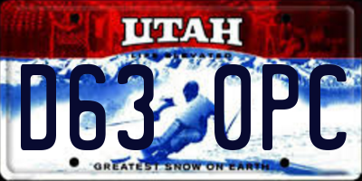UT license plate D630PC